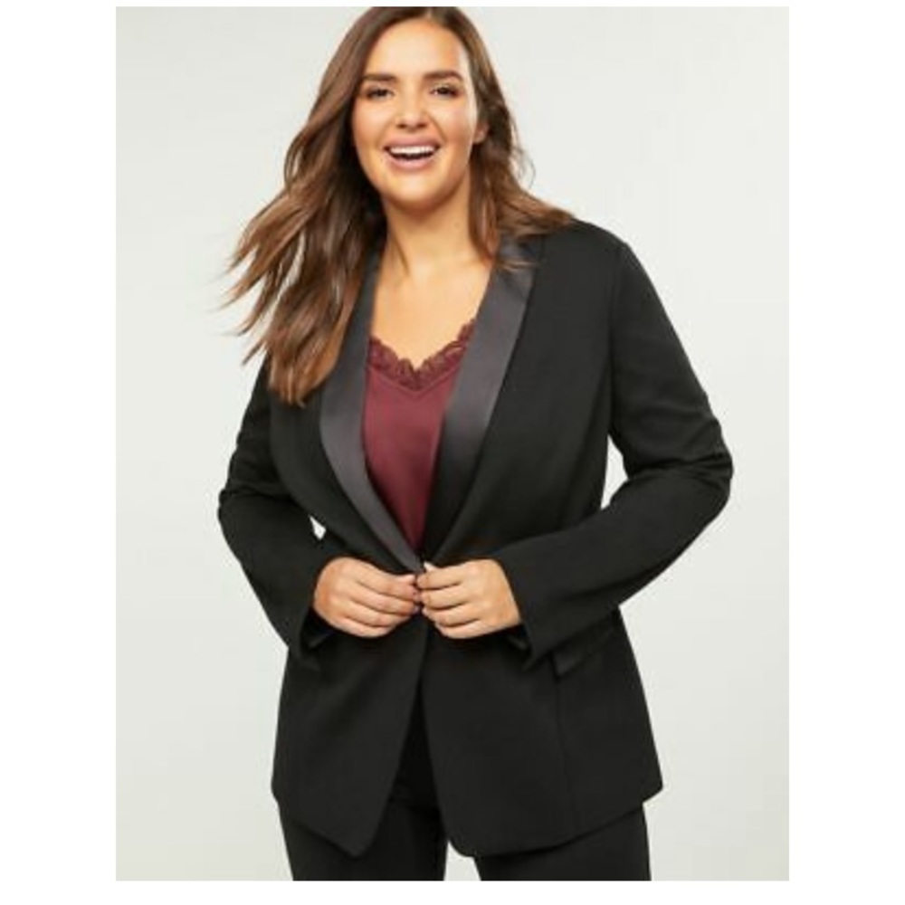 🎉HP!🎉Lane Bryant Satin Trim Ponte Knit Blazer